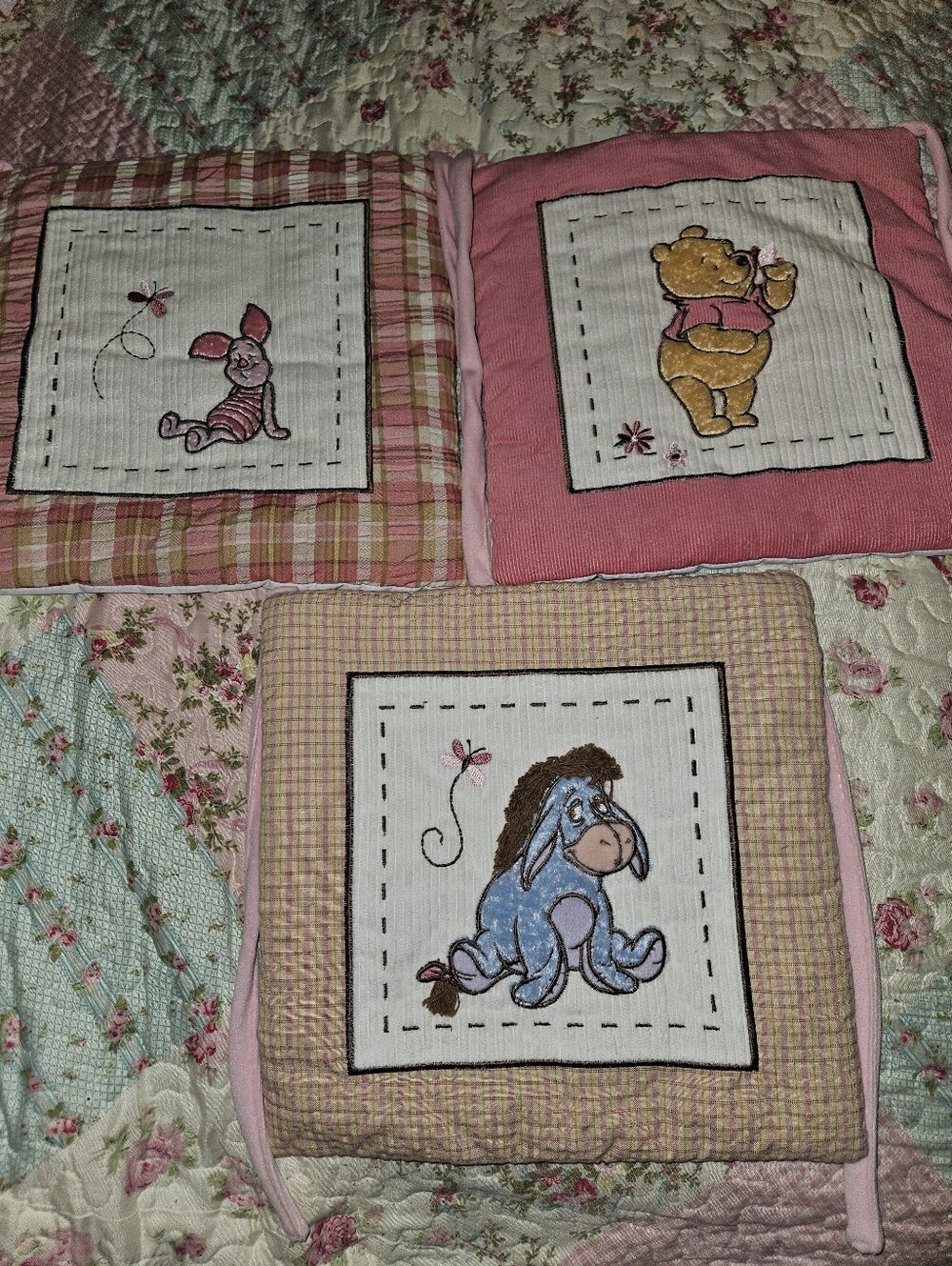 Pink Winnie the Pooh & Friends Nursery Wall Hangings/Cushion Covers - Set of 3 - Picture 3 of 3
